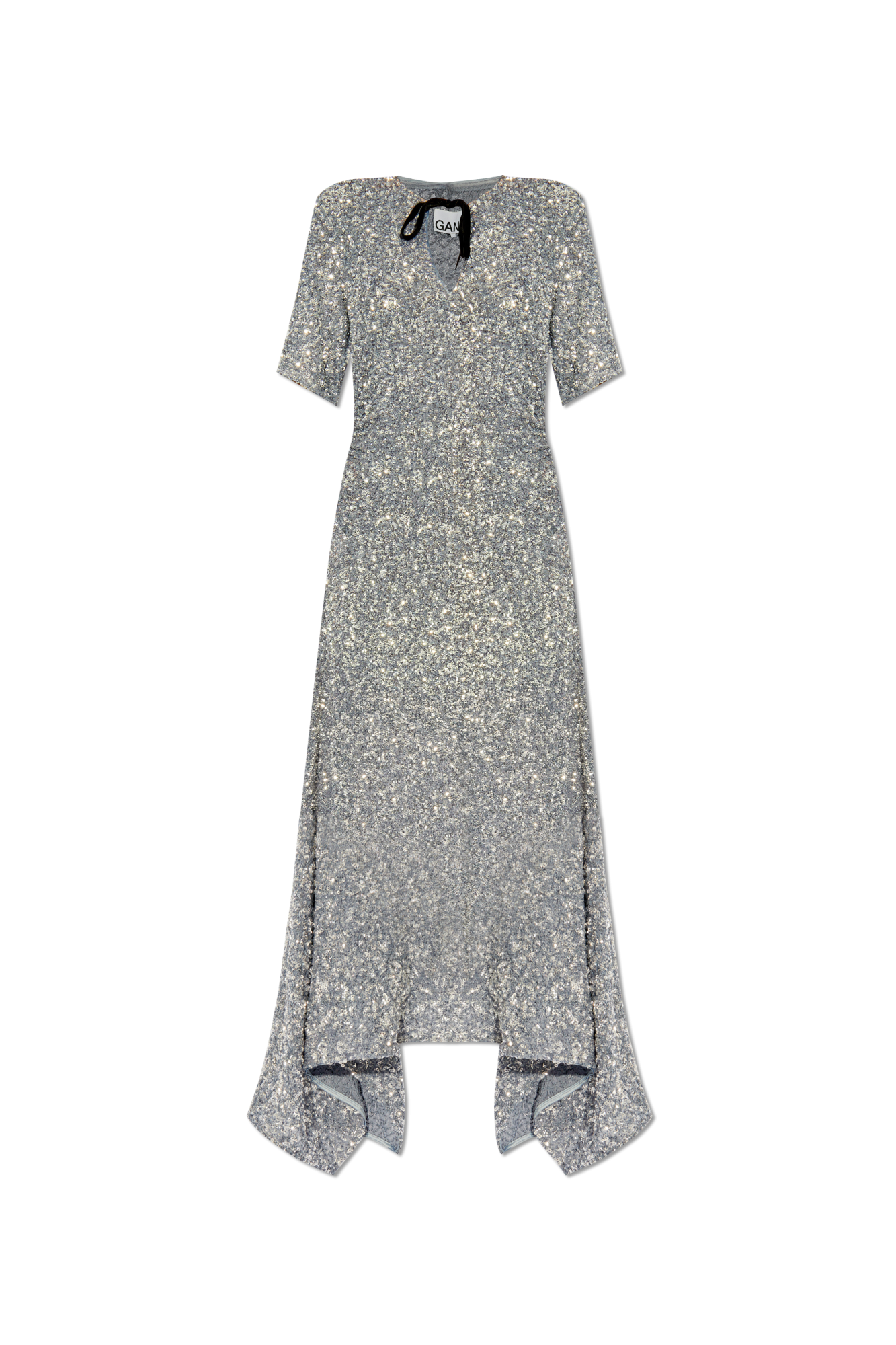 Ganni silver sequin dress hotsell